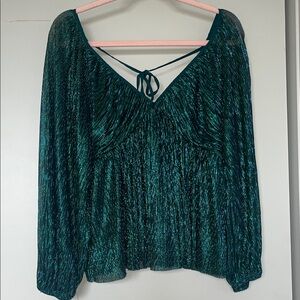 Express Metallic Green Women's Blouse